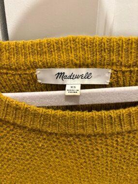 Madewell Women's Mustard Ribbed Crewneck Sweater